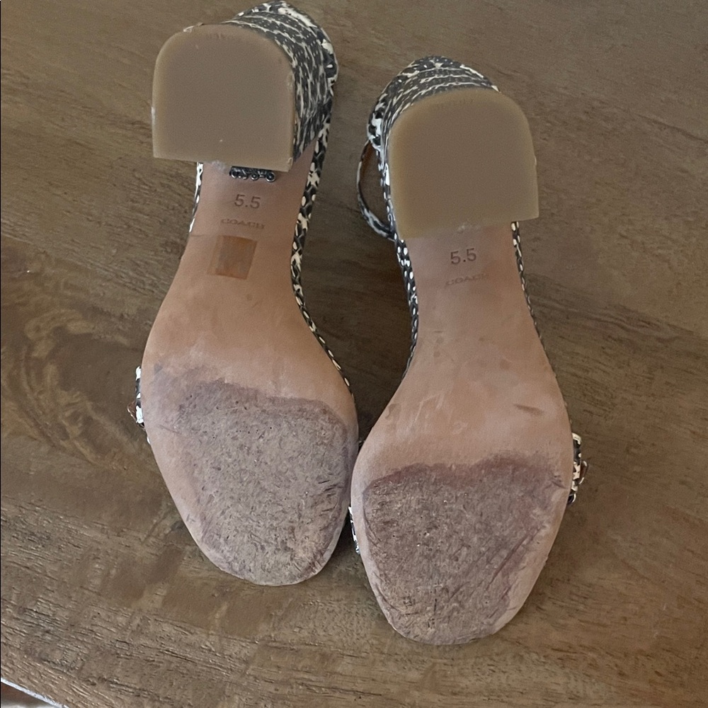 Coach Maya Snakeskin Block Heel Sandal - Picture 3 of 8